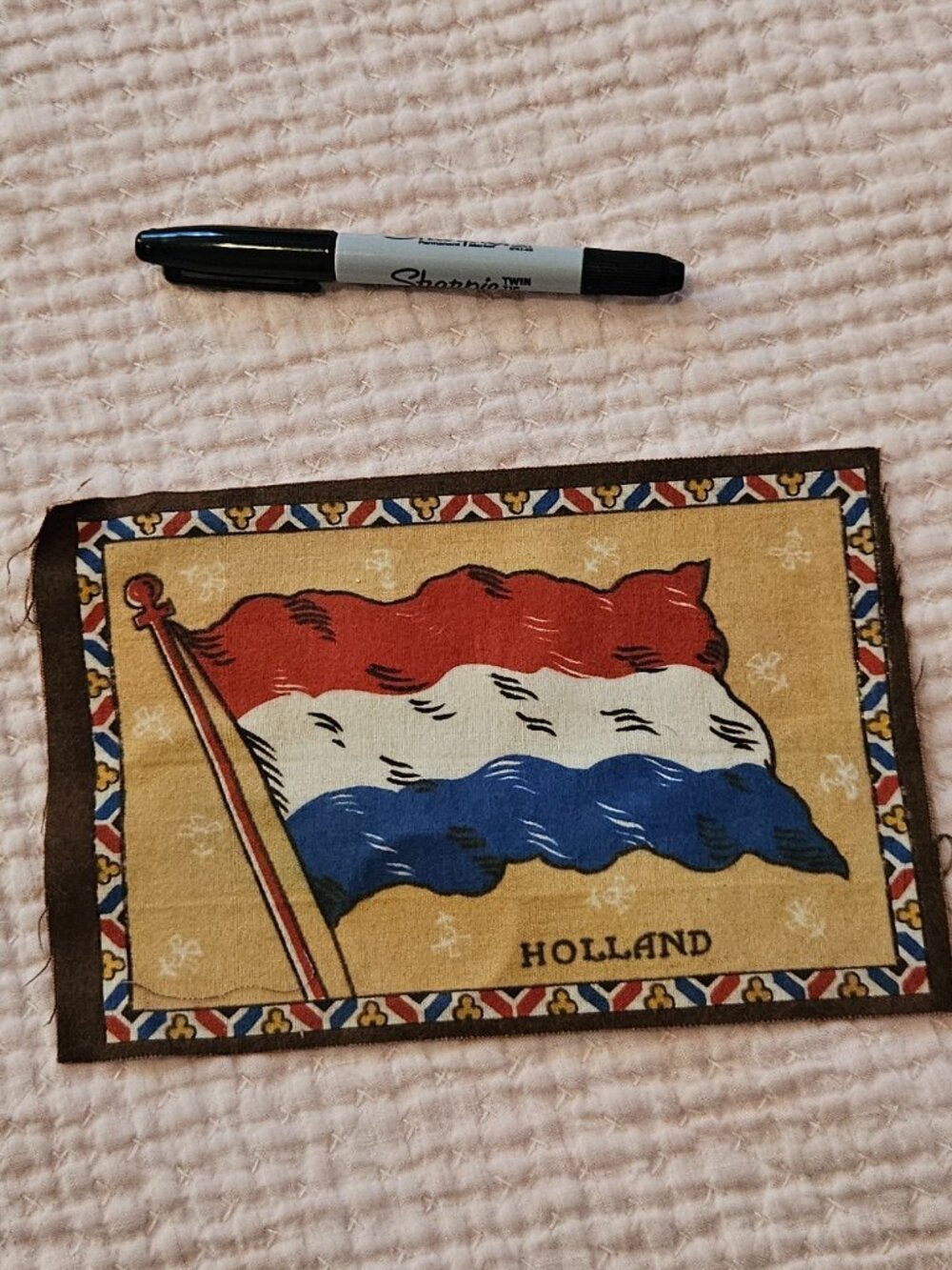 Vintage Felt Holland Flag Panels / Patches / Tobacco Felt
